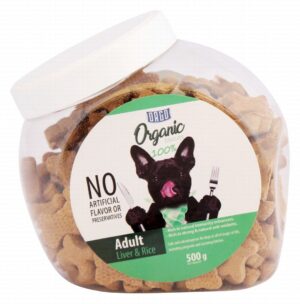 Orgo Organic Biscuit Treats with Liver & Rice for Adult Dogs 500 gr