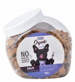 Orgo Organic Biscuit Treats with Chicken & Rice for Adult Dogs 500 gr