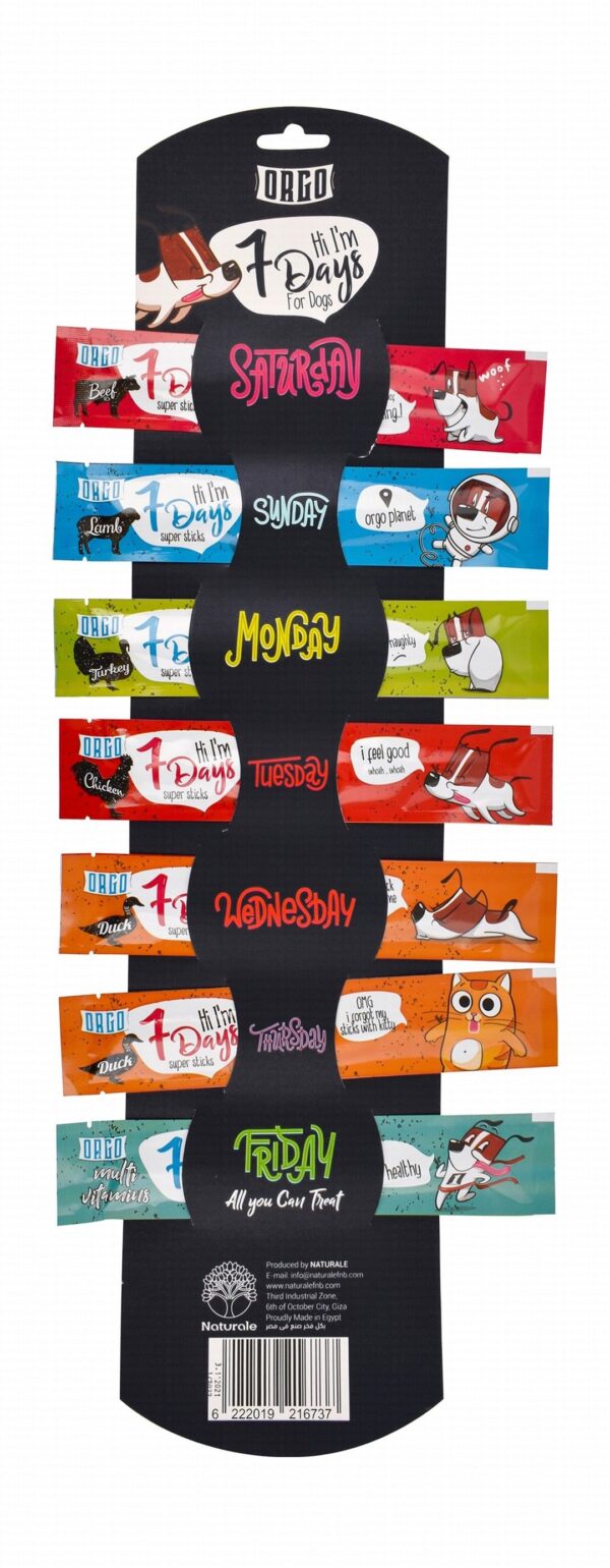 Orgo 7 Days Assorted Stick Dog Treats 7 per pack