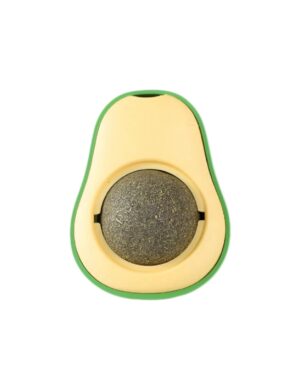 Mercan Ithalat Green & Yellow Avocado Shaped Catnip Toy