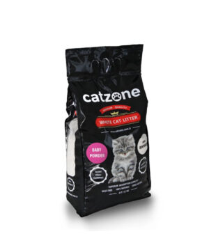 Catzone White Bentonite Clumping Cat Litter Bady Powder Scent 20 kg