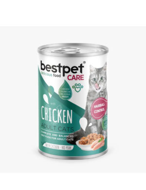 bestpet Care Chicken Hairball Control Adult Cat Wet Food Cans 400 gr