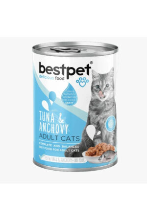 bestpet Tuna & Anchovy Adult Cat Wet Food Cans 400 gr