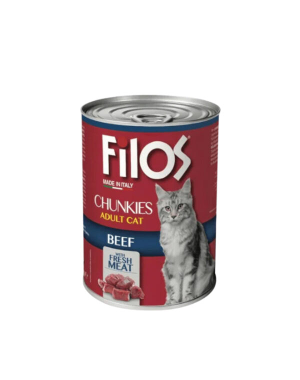 Filos Chunks Beef Wet Cat Food 405gr