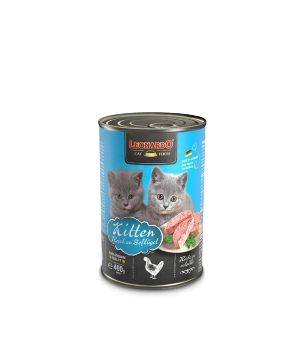 Leonardo Wet Food with Chicken for Kitten Cats  400 gr