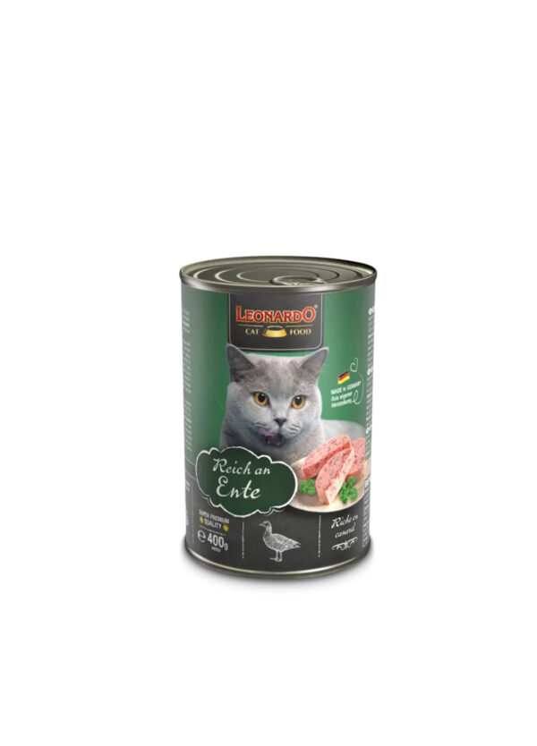Leonardo Wet Food with Duck for Adult Cats (3-5kg) 400 gr