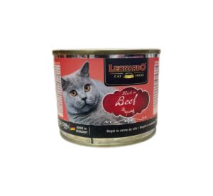 Leonardo Wet Food with Beef for Adult Cats (3-5kg) 200 gr
