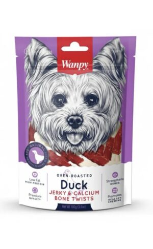 Wanpy Treats Jerky & Calcium Bone Twists Dog 100 gr